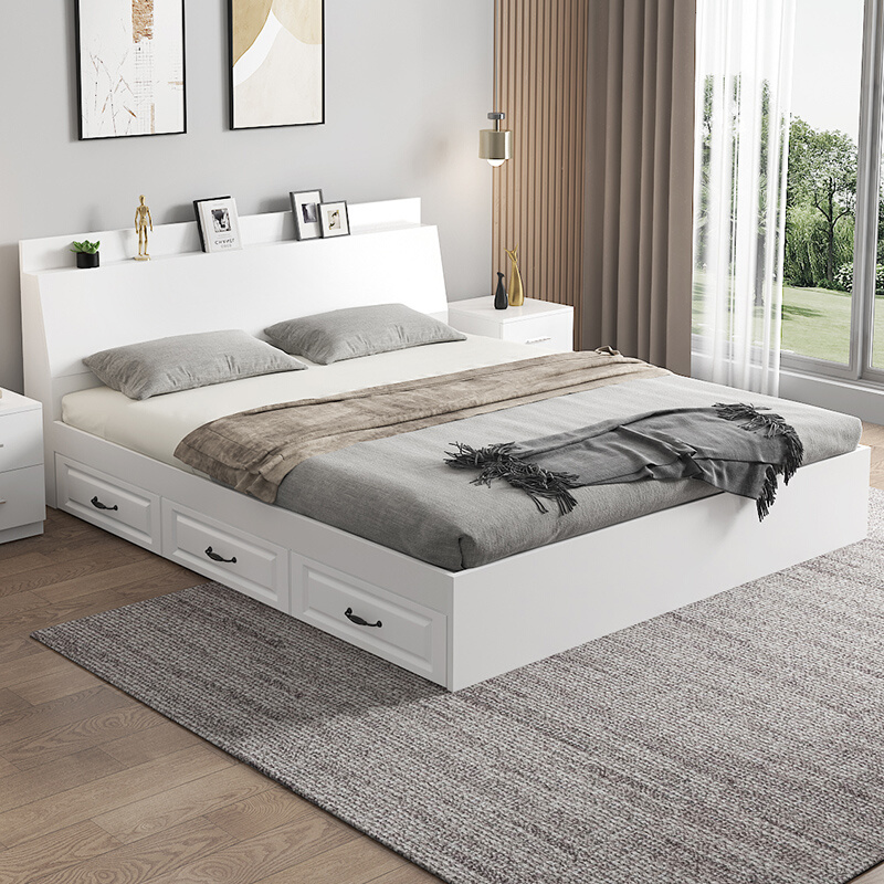 榻榻米床板箱体式床小户型双人床现代简约收纳抽屉储物床专用床架