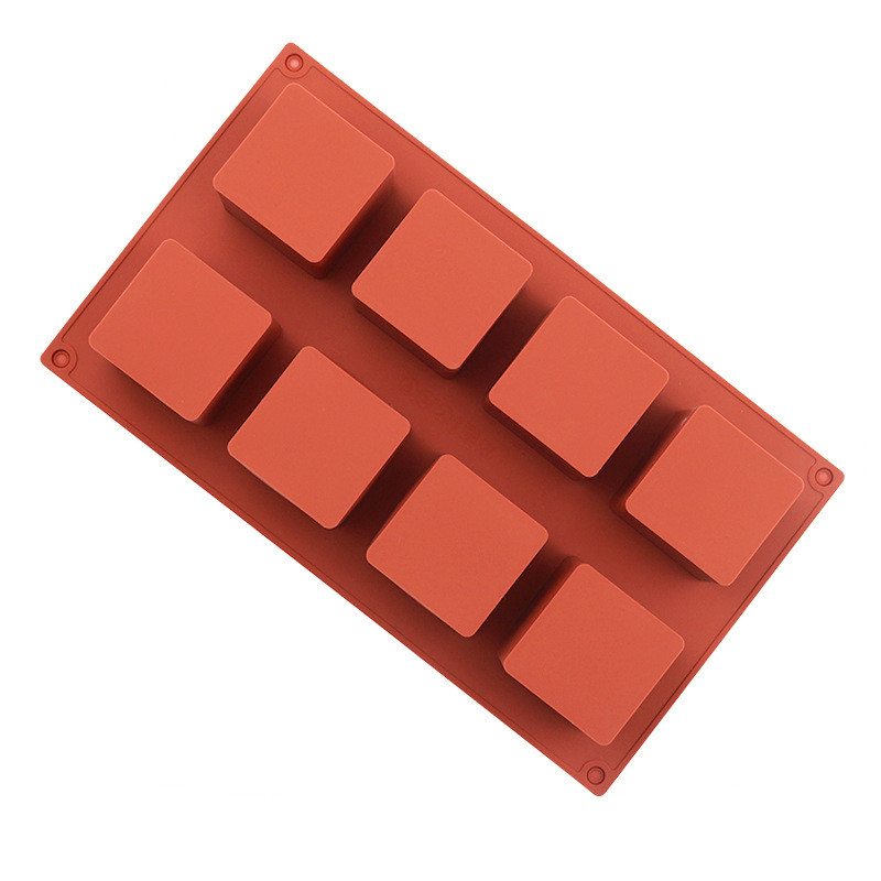 8连正方形立方体模具魔方慕斯蛋糕下午茶糕点心法式甜品硅胶磨具