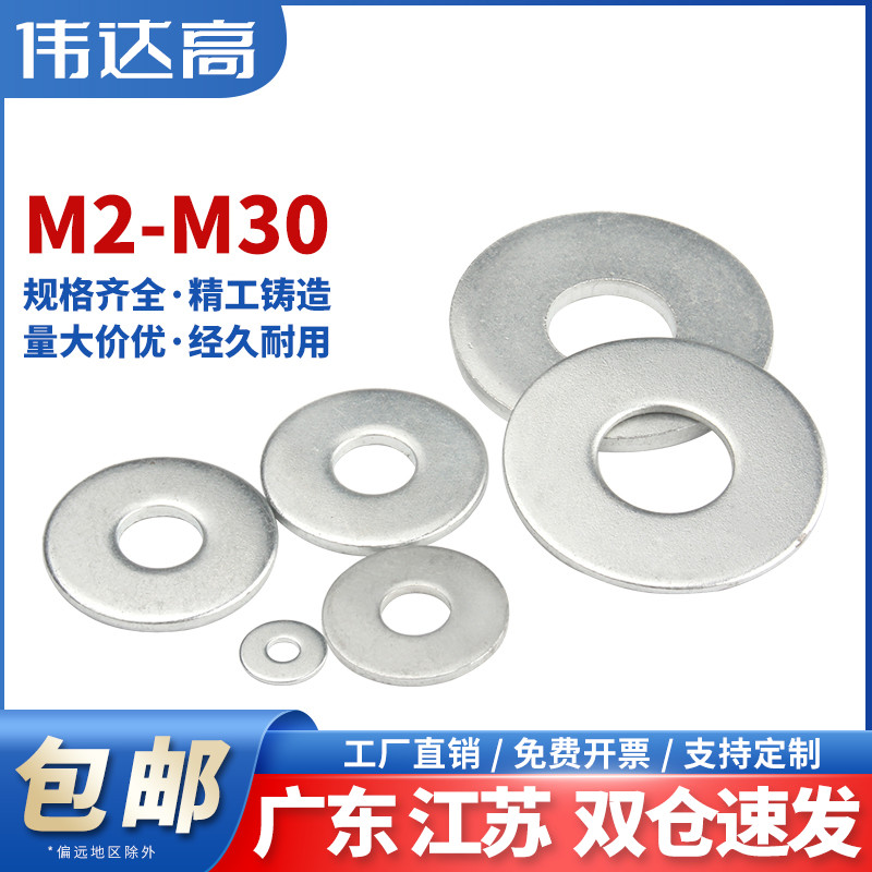 镀锌圆形平垫片加大超薄金属螺丝垫圈平垫加厚华司介子M2M3M4-M30