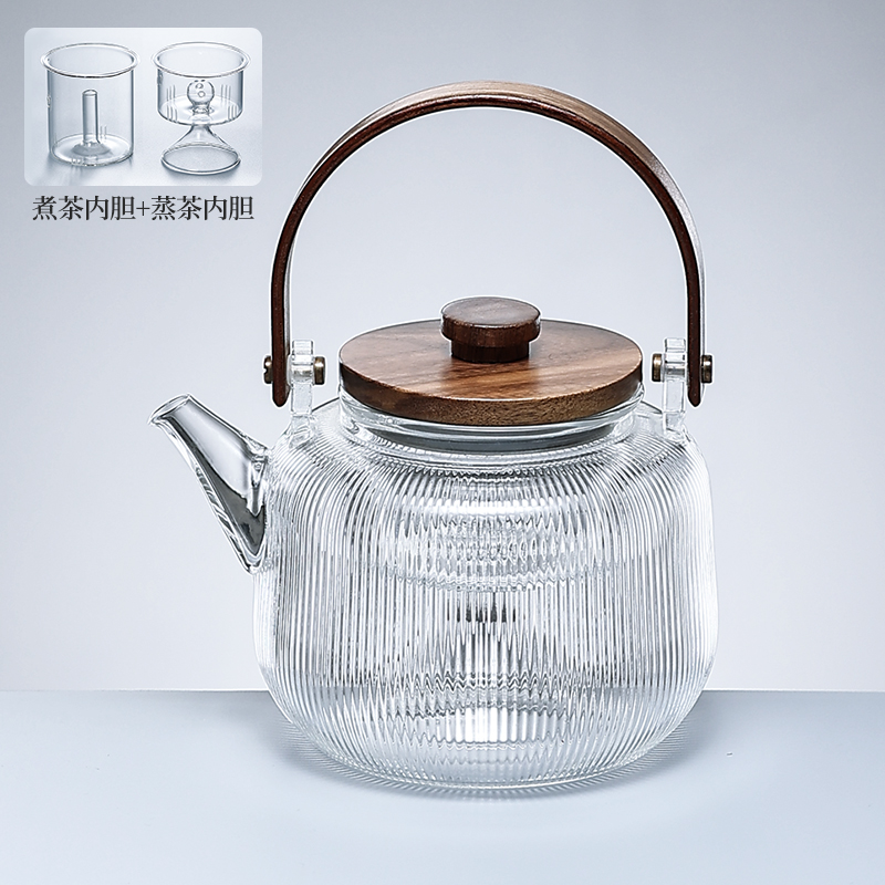 福也玻璃煮茶壶蒸茶壶家用喷淋式煮茶器养生壶电陶炉围炉煮茶