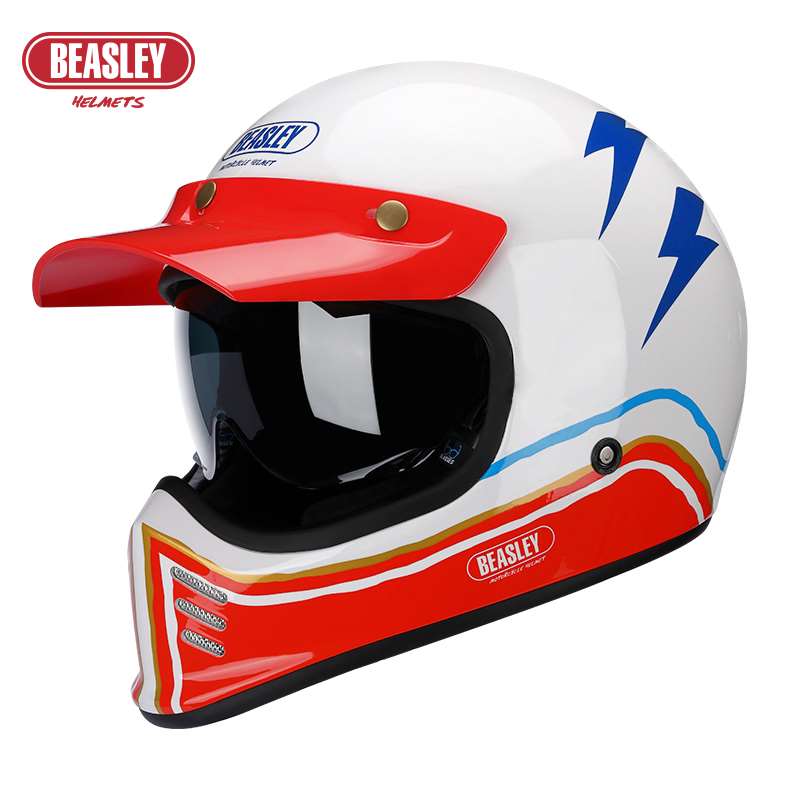 正品BEASLEY比斯力复古头盔摩托车全盔男冬季巡航哈雷机车新年礼