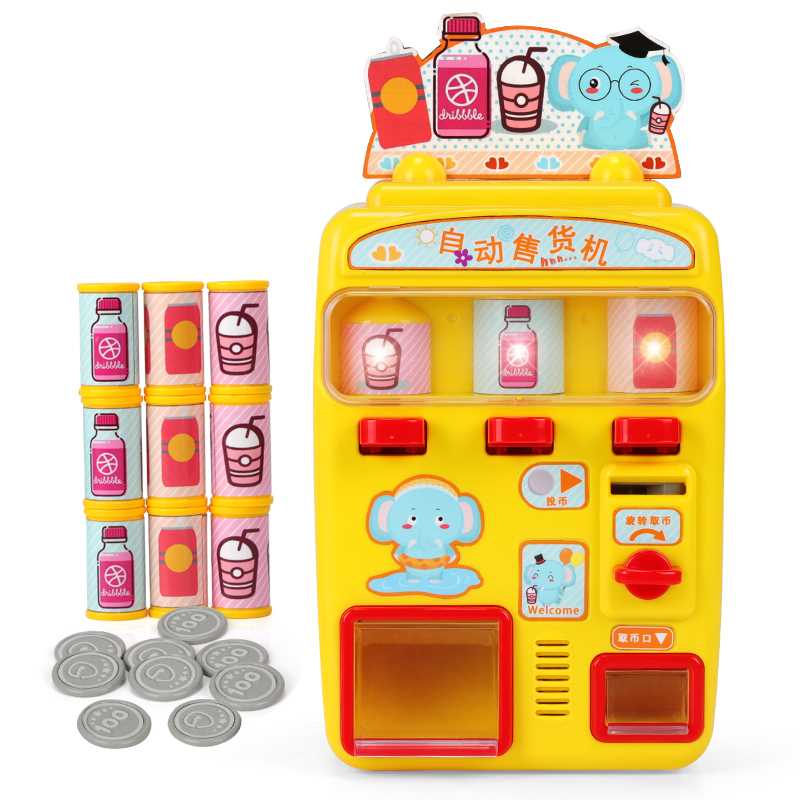 正品儿童饮料机玩具会说话的饮料贩卖机仿真投币过家家自动售货机