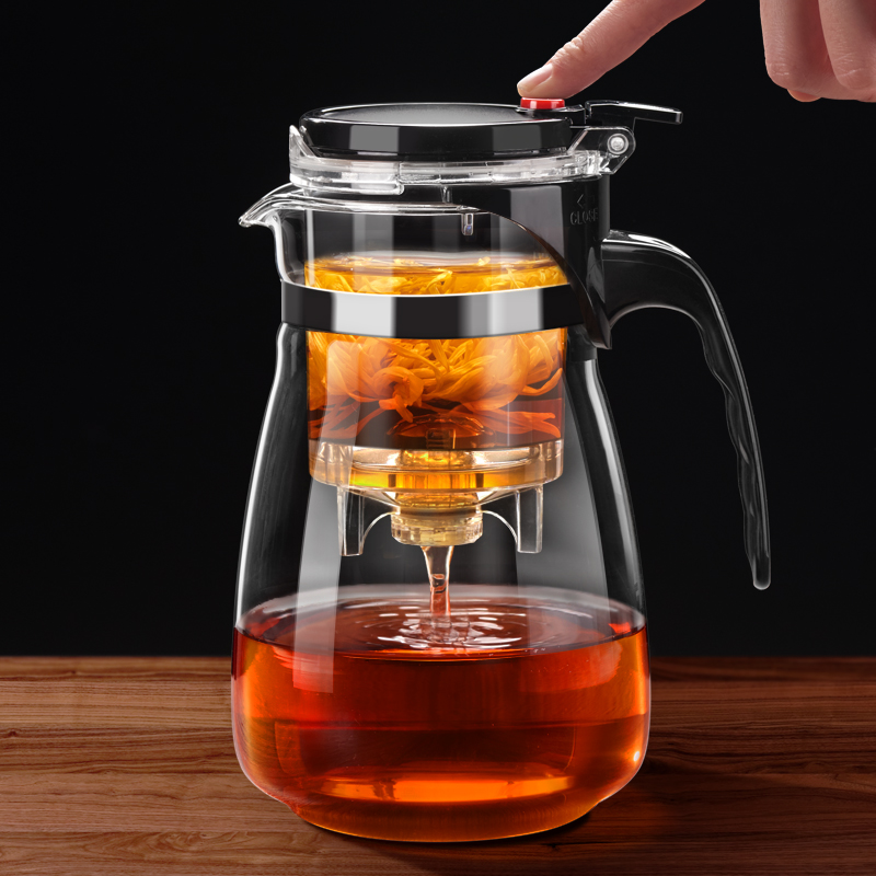 绿珠飘逸杯泡茶壶茶水分离家用茶具套装大容量耐高温加厚玻璃单壶