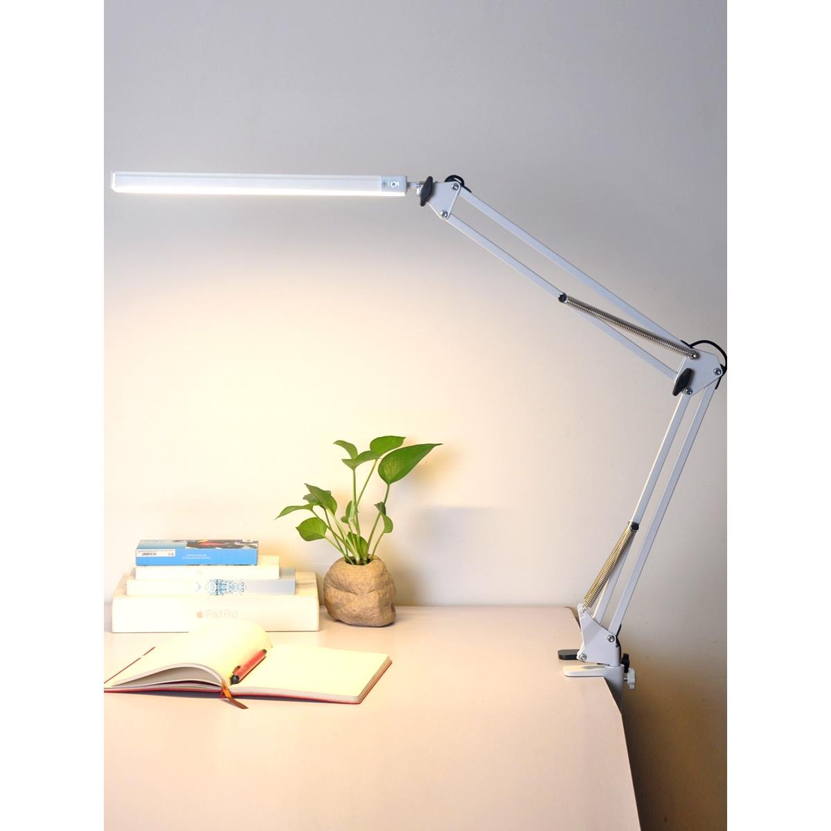 长臂条折叠夹子式学习LED护眼书桌美甲工作调光美式工业专用台灯