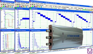 100M虚拟示波器USB  VT DSO-2810H(频谱分析仪）标准版虚仪科技