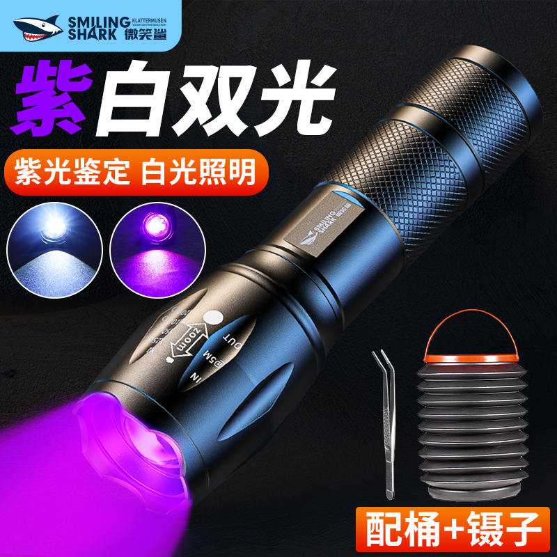 照蝎子专用紫光灯验钞灯395紫外线手电筒可充电大功率超强鉴定灯
