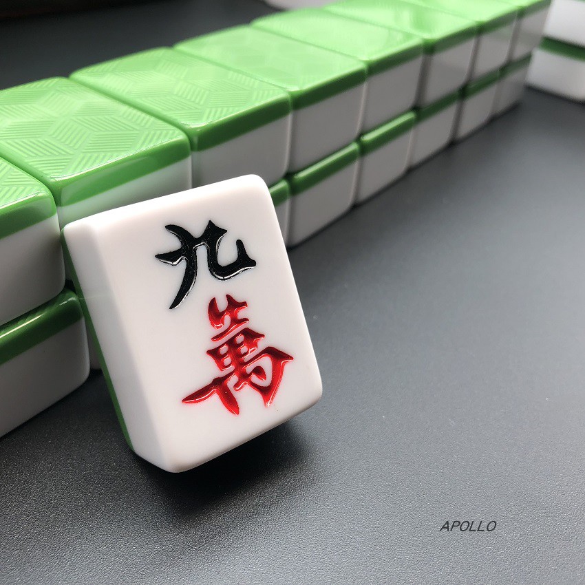 APOLLO加厚麻将牌40MM户外娱乐旅行家用手搓麻将牌绿色