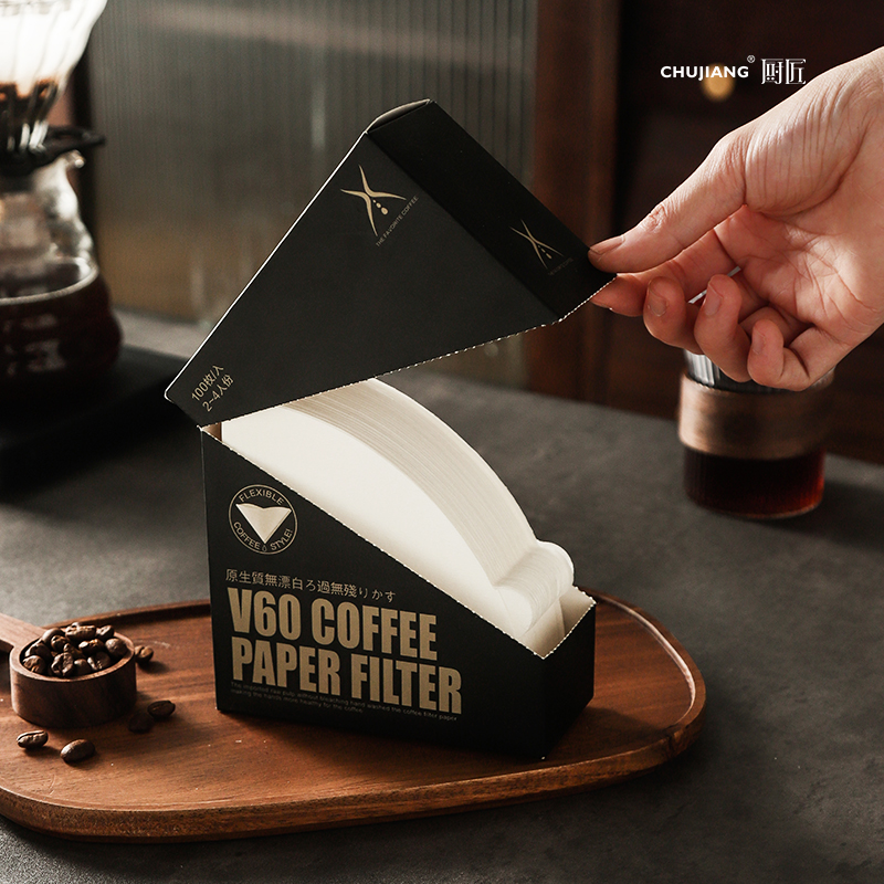 新疆包邮咖啡滤纸v60美式手冲咖啡滴漏式滤网扇形锥形滤袋咖啡粉
