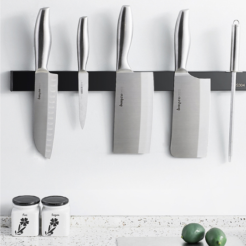 刀架磁吸吸菜刀磁铁吸铁厨房烘焙刀具不锈钢商用置物架刀收纳磁条