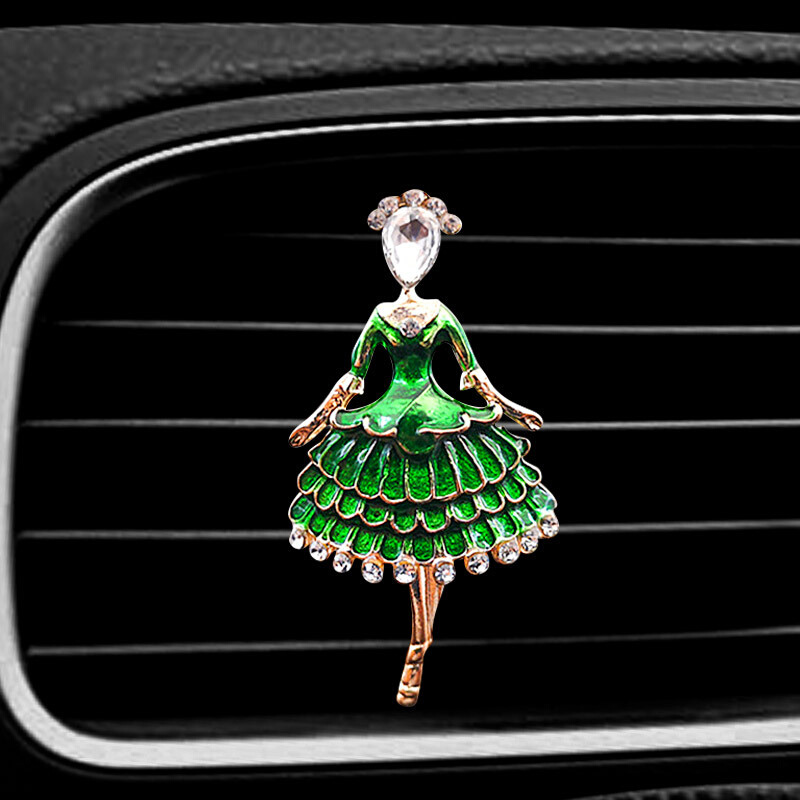 芭蕾舞女孩汽车出风口香水夹创意卡通车载香薰夹汽车空调口装饰品