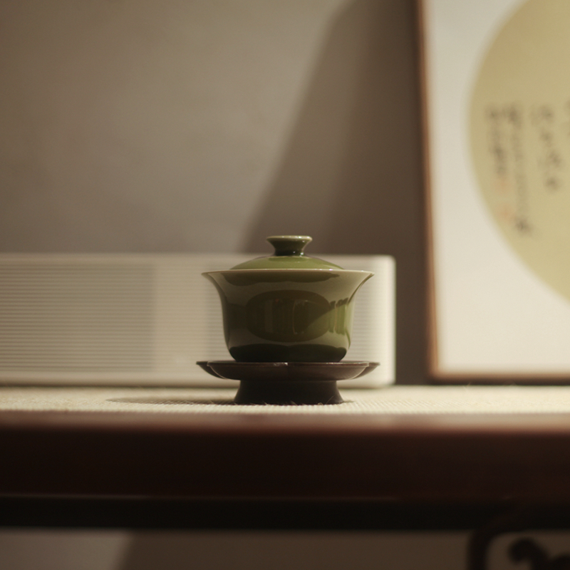 |宋青书院|《耀州窑》青瓷盖碗 茶具 秘色 茶杯