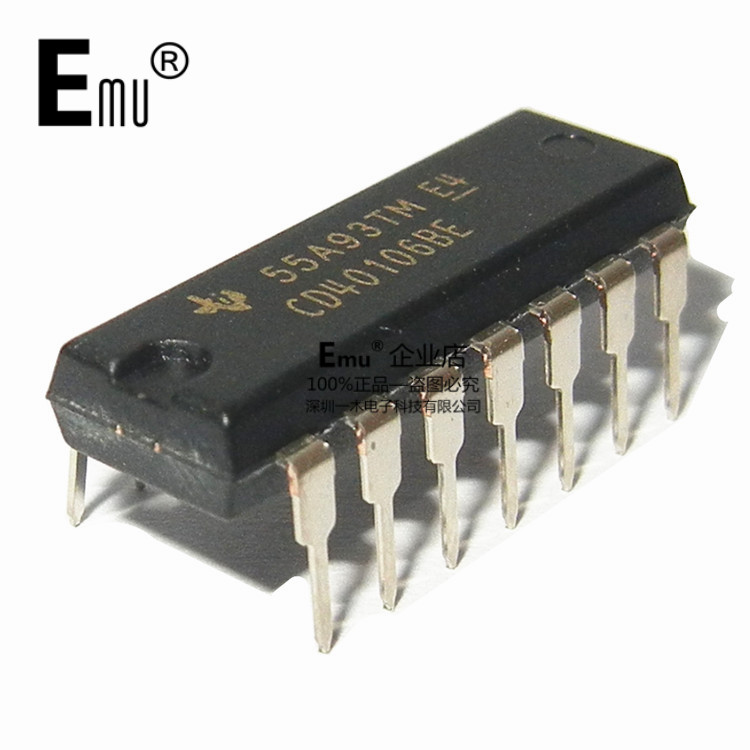 Emu丨CD40106BE 六路施密特触发器 封装直插DIP14