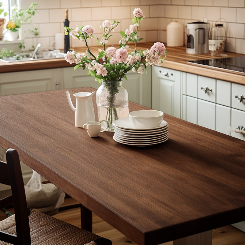 黑胡桃木色桌子桌面木纹自粘贴纸加厚家具翻新膜防油耐脏贴皮仿木