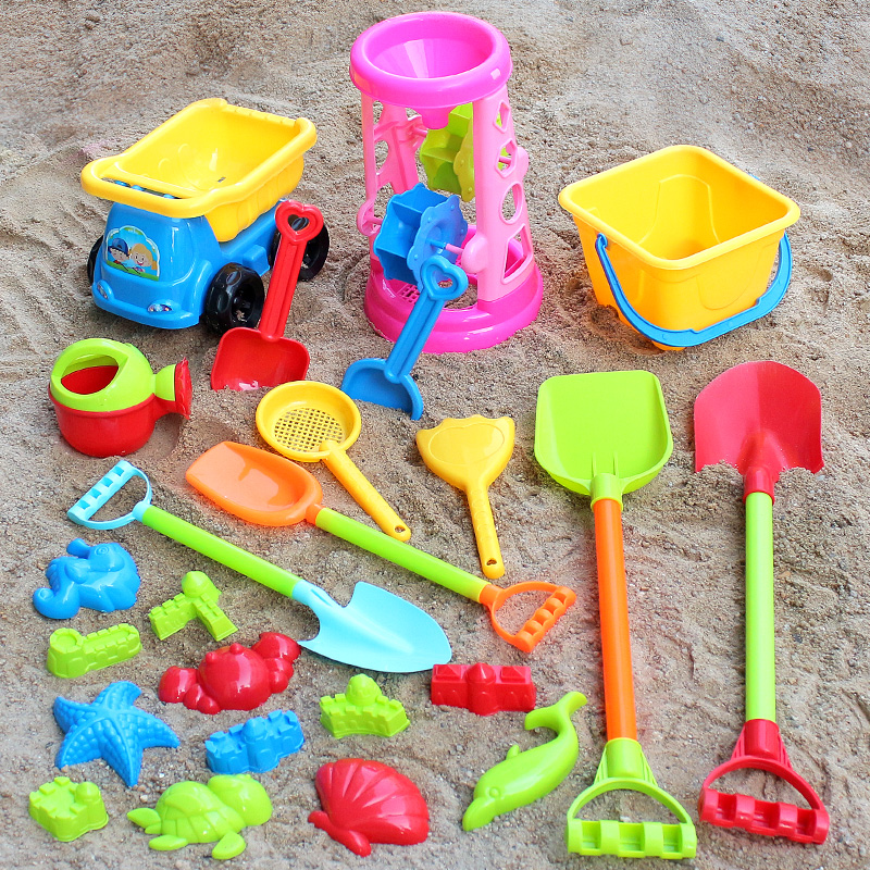 儿童沙滩玩具车套装挖沙铲子和桶宝宝玩沙工具大号小孩男女孩套装