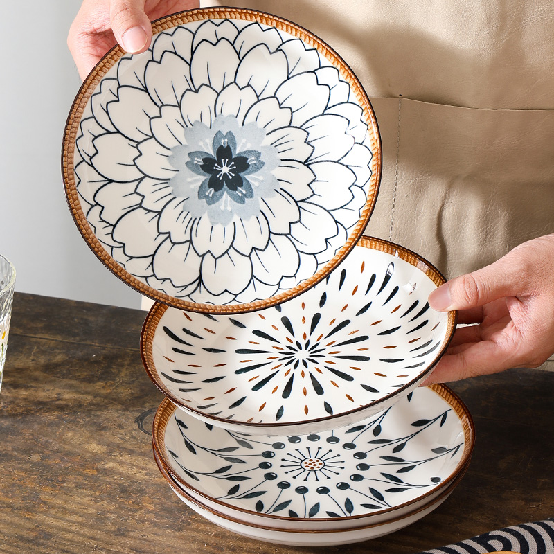 陶瓷深盘4个装高颜值日式餐具菜盘子汤盘碗家用2022新款碗盘套装
