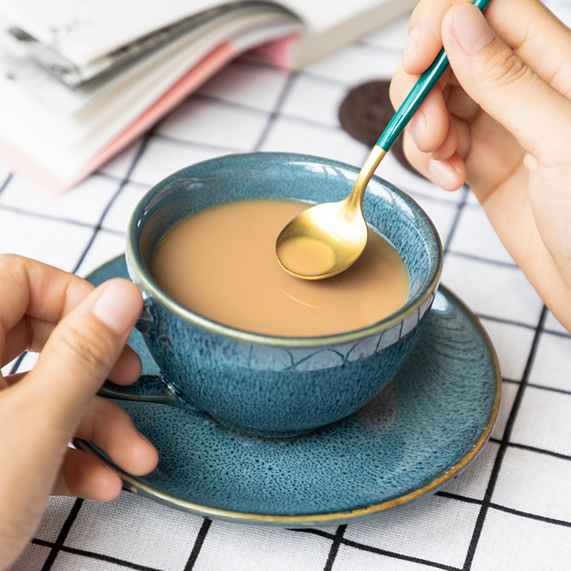 欧式咖啡杯碟套装家用复古奢华下午茶杯子简约创意陶瓷牛奶杯茶杯