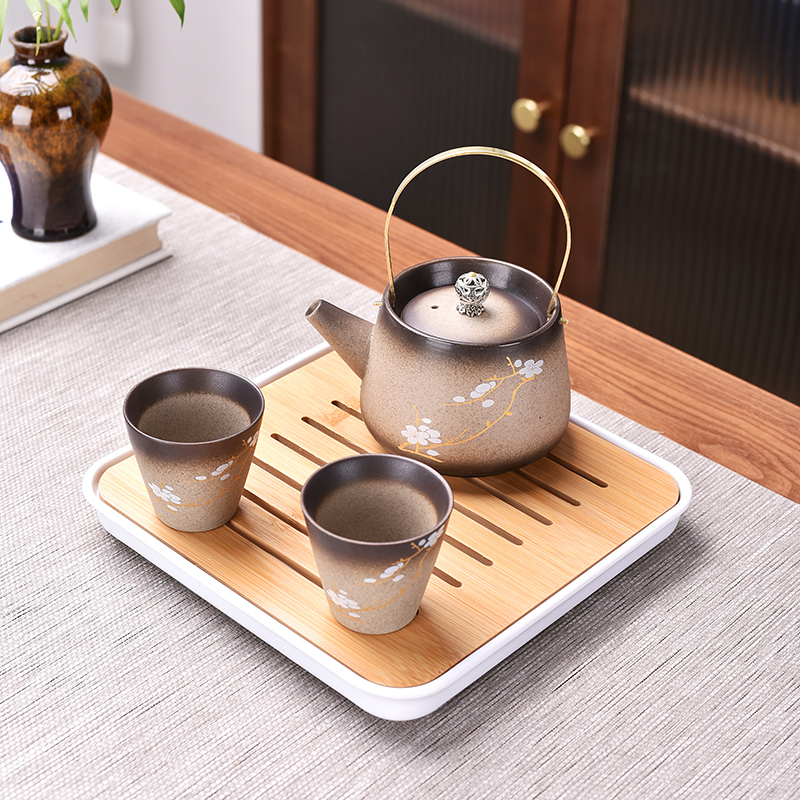 中式家用整套陶瓷功夫茶具套装便携式旅行泡茶壶茶滤盖碗茶杯茶盘