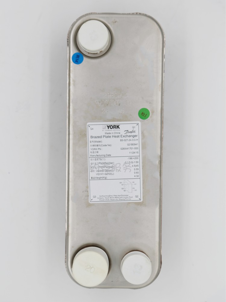026W41701-000中央空调压缩机金属油冷板换 原装York 板式换热器