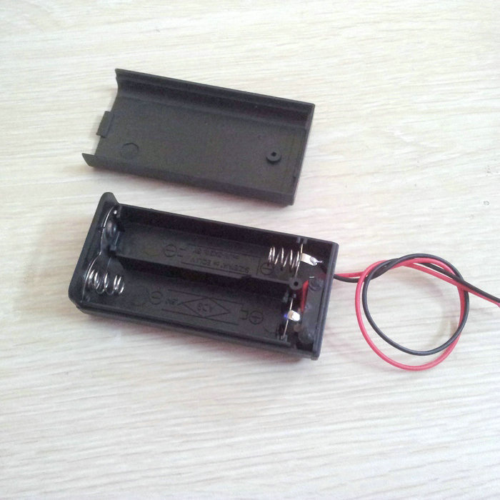 电池盒 2节5号 带盖带开关有引线科普教育小电机专用diy模型配件