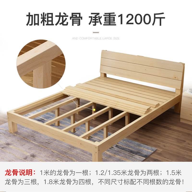 推荐木床1.5米1.松木现代实双人经济型1PRQFX_168m出租房简易单人