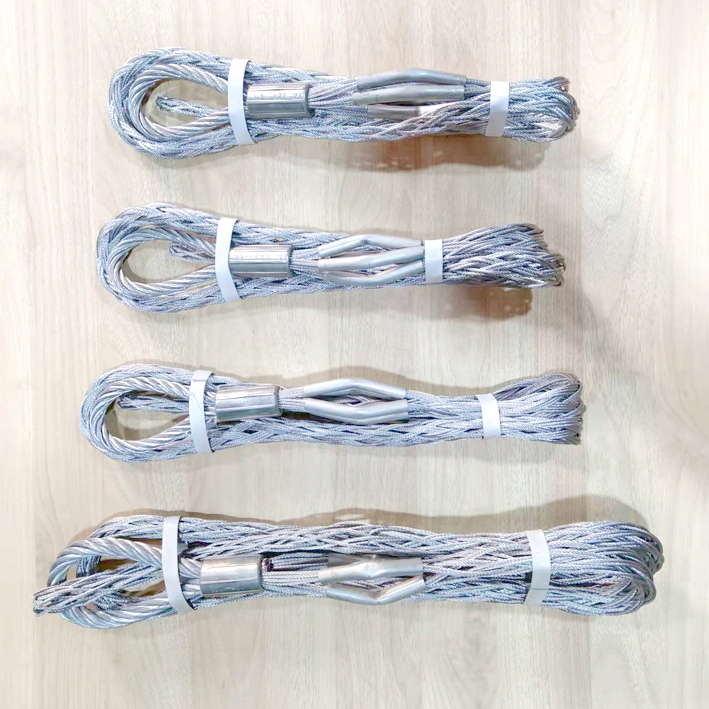 加强型电缆网套绝缘导线钢芯铝绞线双头网套旋转连接器钢丝绳网罩