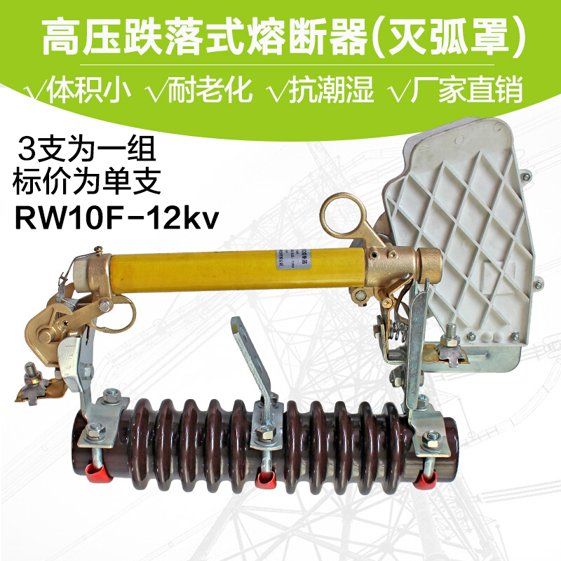电力户外高压跌落式熔断器 RW10-10F 3支一组安全防护 厂家直销