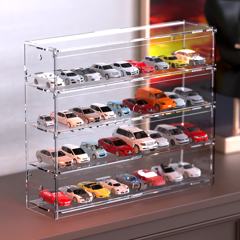 玩具车模展示架透明模型收纳架收纳盒陈列柜多美卡小汽车展示透明