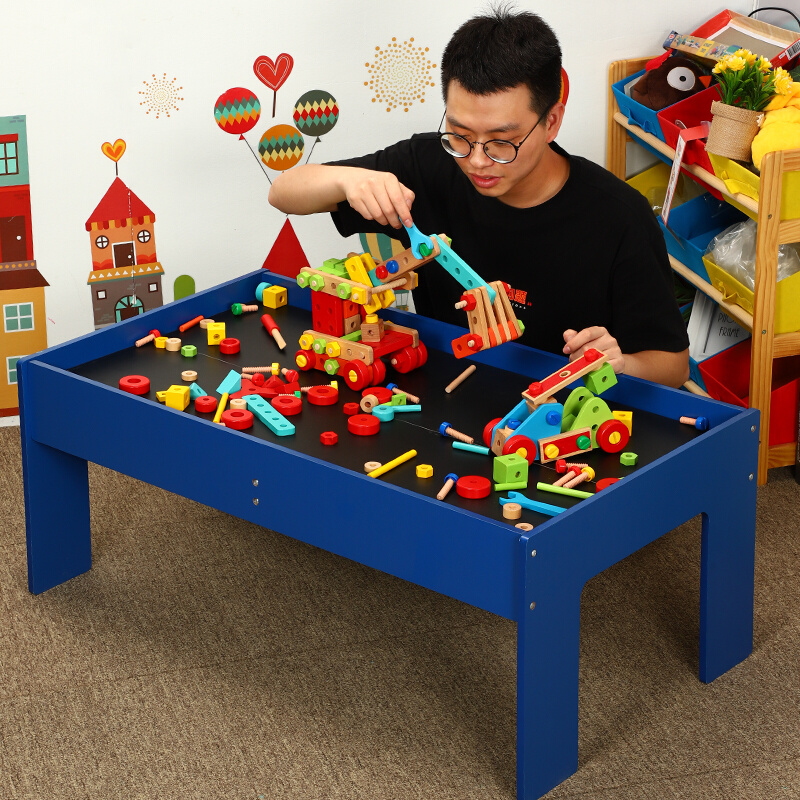 儿童积木动手多功能拆装组合玩具螺母拼装工具台游戏桌益智力2岁