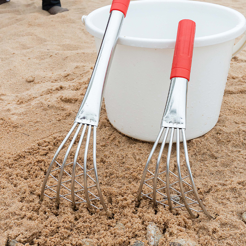 不锈钢耙子海边沙滩耙子贝壳蛤蜊挖牡蛎螃蟹蛏子赶海神器水草工具