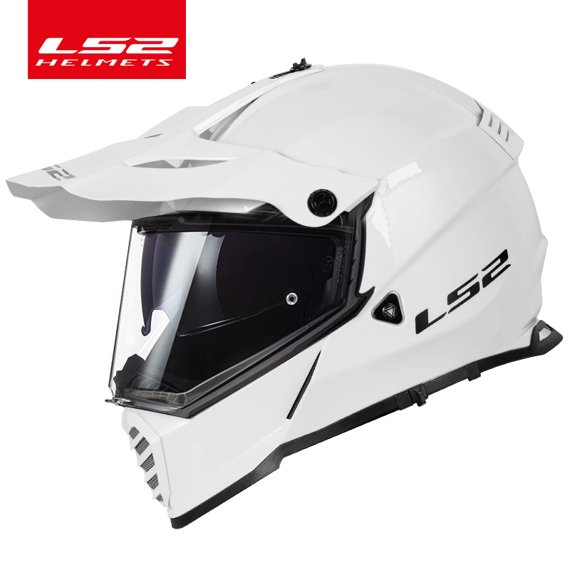 新款LS2摩托车拉力盔双镜片头盔男女士越野公路赛车全盔四季机车
