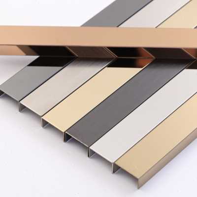 钛金不锈钢装饰线条金属收边条吊顶铝合金u型槽太金条钛合金包边