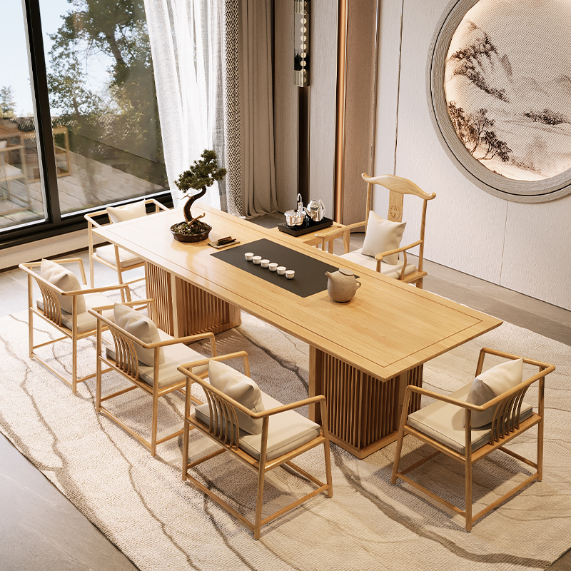 实木茶桌椅组合新中式茶台办公室茶几桌禅意茶台家用泡茶套装一体