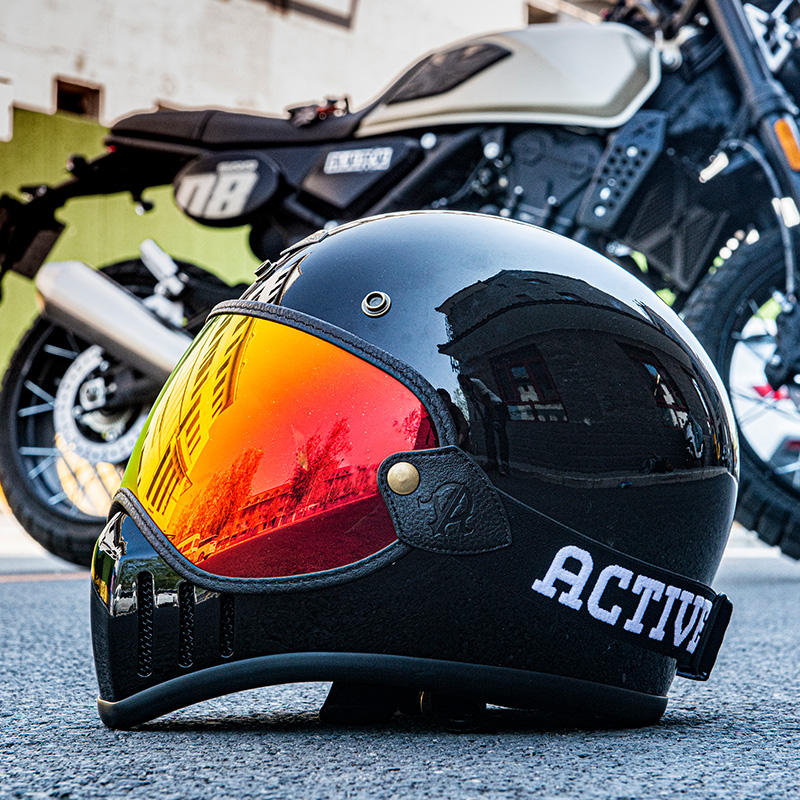 active region摩托车头盔全盔复古哈雷机车 头盔摩托车男复古全盔