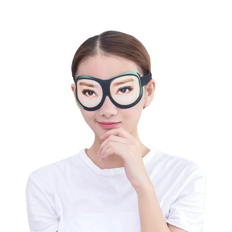 遮光专用真人3立体搞笑眼镜睡觉眼罩可爱个性透气搞怪眼罩睡眠
