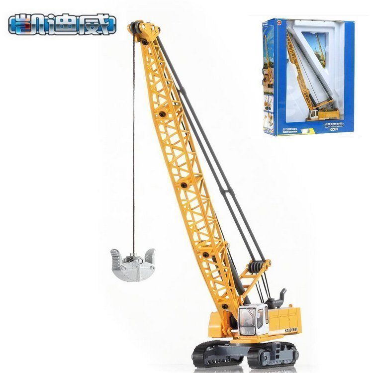 凯迪威625015合金工程车模型1:87塔式缆索挖掘车吊车玩具原厂仿真