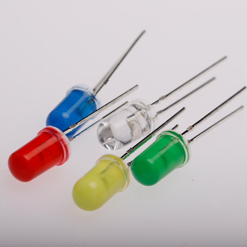 3mm 5mm LED灯泡发光二极管F3 F5红绿黄蓝白色直插灯珠元件包多种