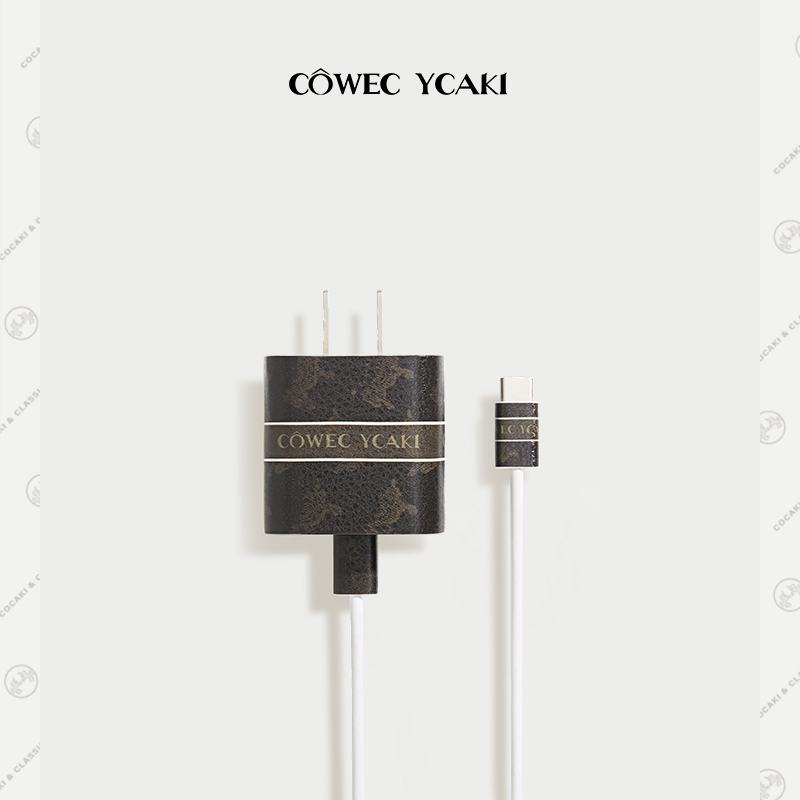 香港代购Cowec Ycaki适用苹果充电器贴纸创意快充头防刮伤保护套