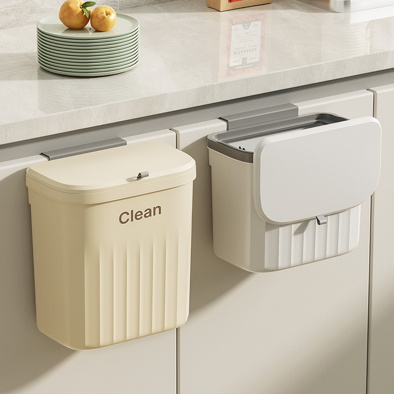 2023新款厨房垃圾桶挂式家用卫生间厕所壁挂带盖子厨余专用收纳桶