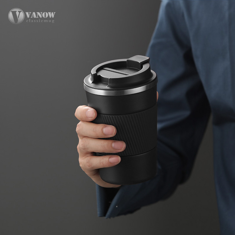 英国Vanow咖啡杯便携陶瓷内胆不锈钢男生高档车载随行保温水杯子