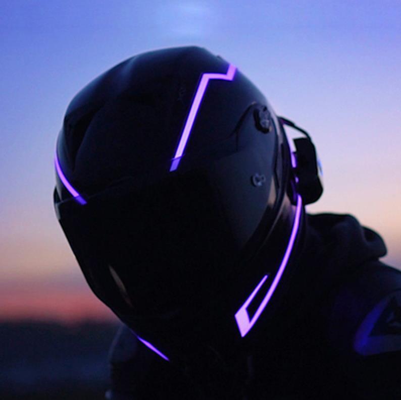抖音亚马逊跨境摩托车头盔发光条夜间骑行发光灯条LED警示灯炫酷