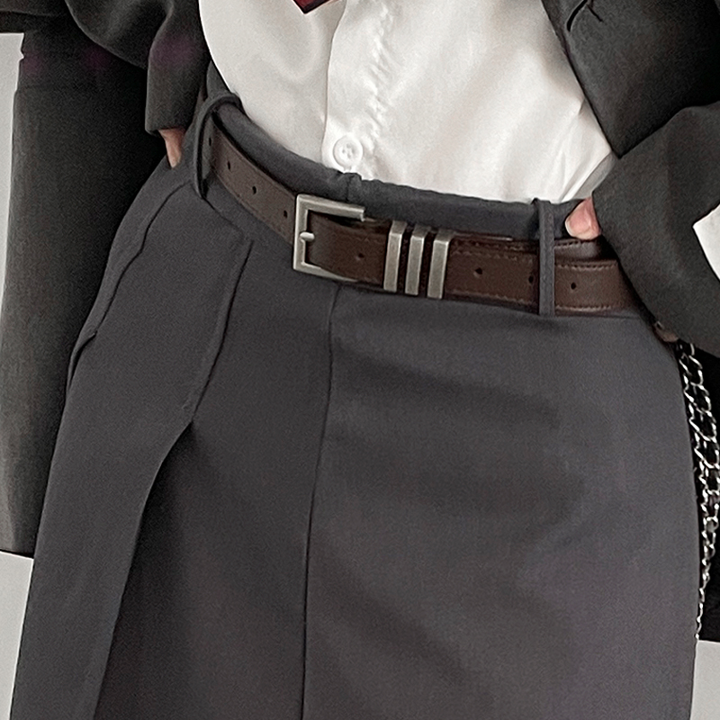 2023新款皮带女士韩版装饰配牛仔裤带黑色百搭时尚高级感腰带咖啡