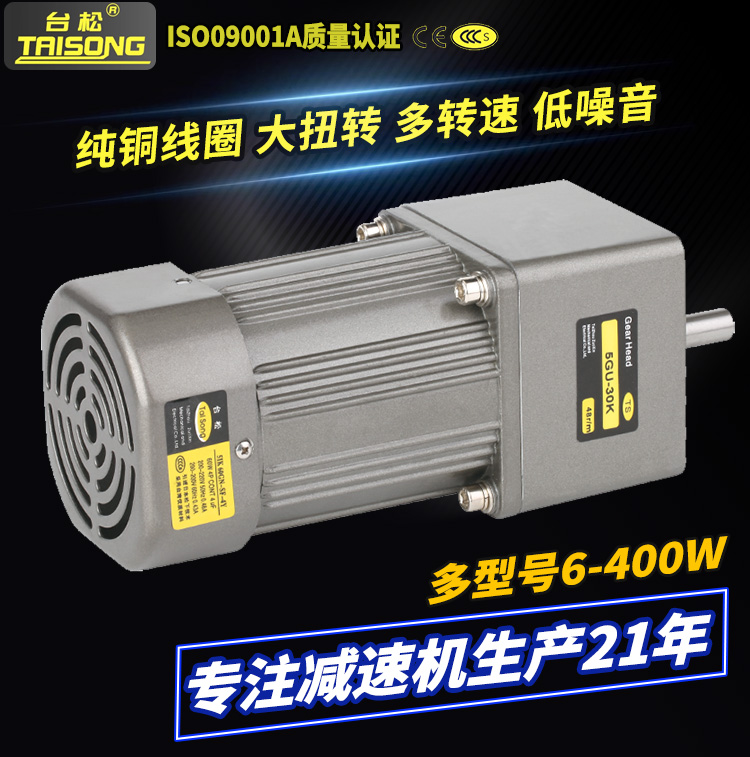 台松电机微型/小型/交流/直流/调速/定速齿轮减速电机 6W-3700W