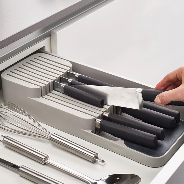厂家批发厨房刀座刀具收纳盒 刀具分隔整理架 刀架餐具抽屉收纳盒