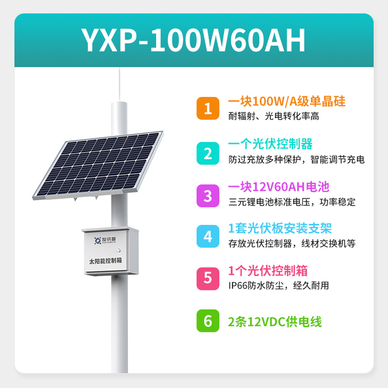 太阳能监控供电系统专用12v24V锂电池户外风光互补充电光伏发电板