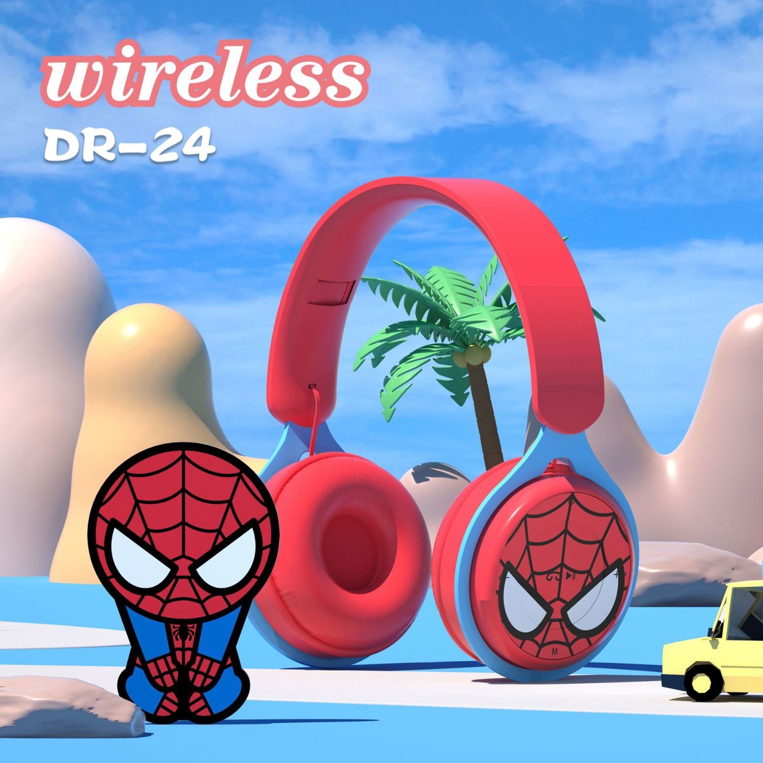 蜘蛛侠漫威头戴式蓝牙耳机无线电脑网课音乐降噪长续航儿童耳麦
