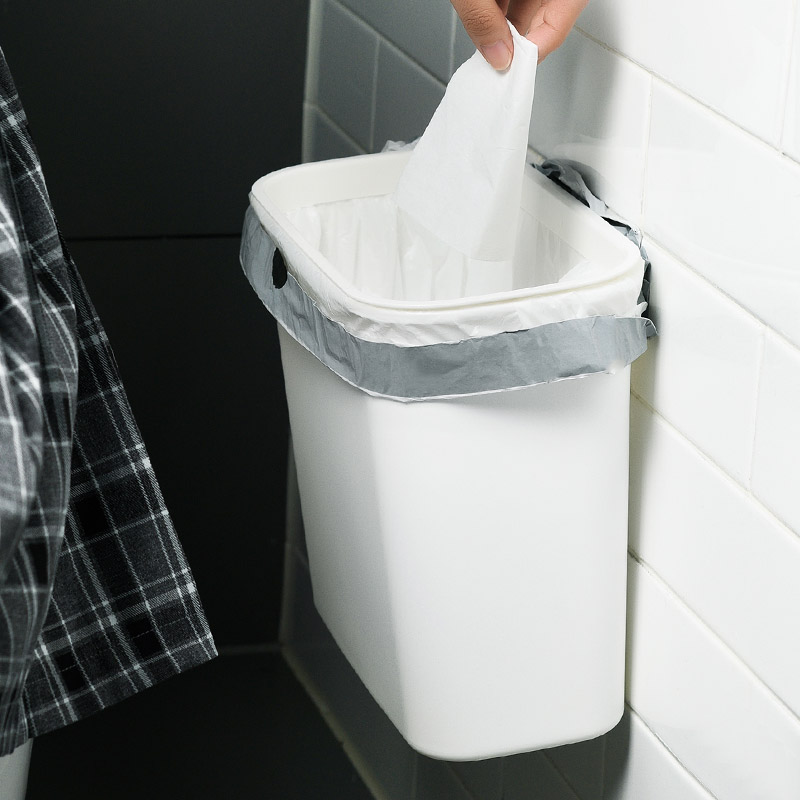 家用免打孔壁挂式垃圾桶卫生间厕所浴室小号收纳桶多功能整理神器
