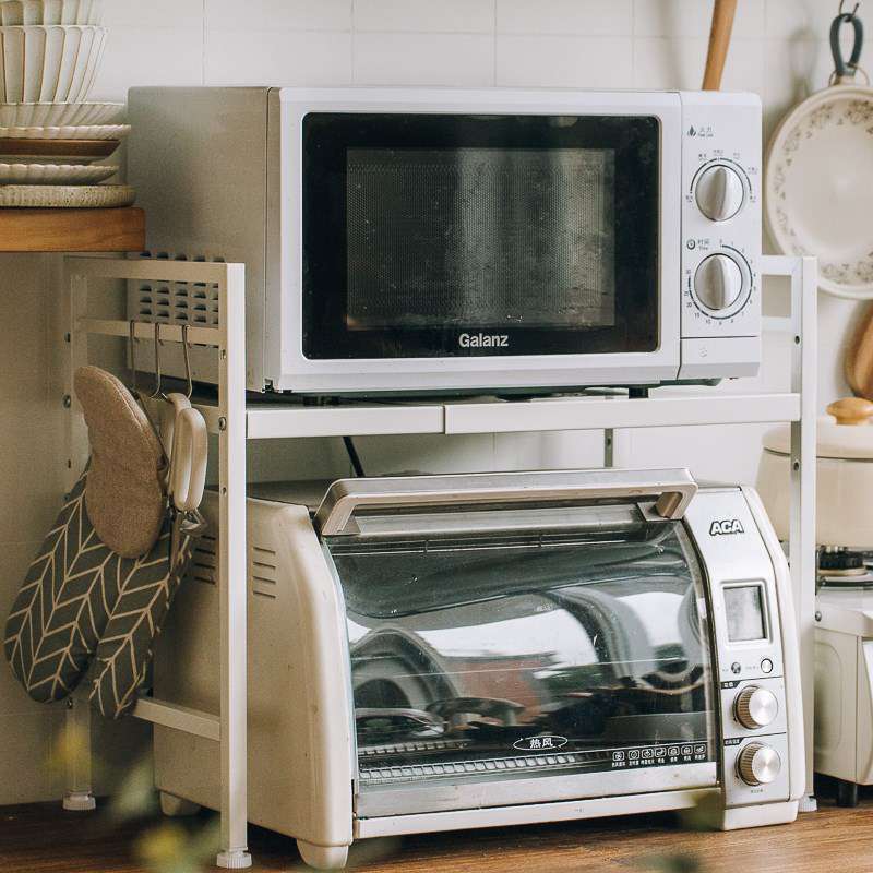 可伸缩厨房置物架微波炉架子大号架家用储物收纳厨具烤箱桌面