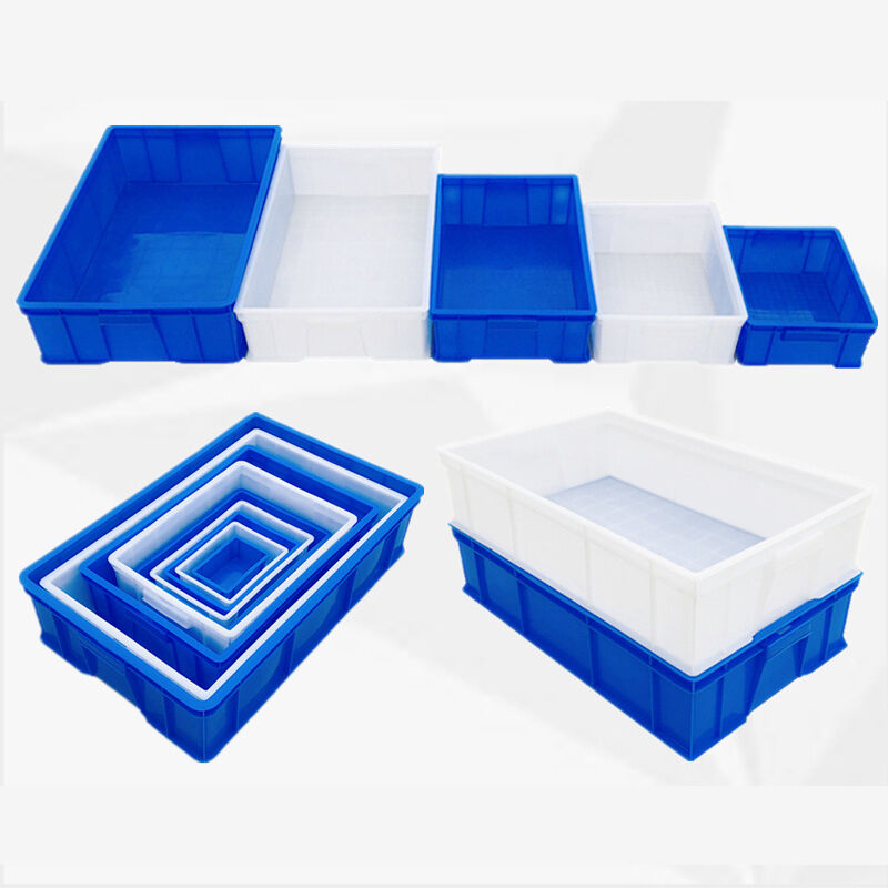 新品穆运周转箱塑料m长方形螺丝五金工具盒货架收纳盒零件盒白色5