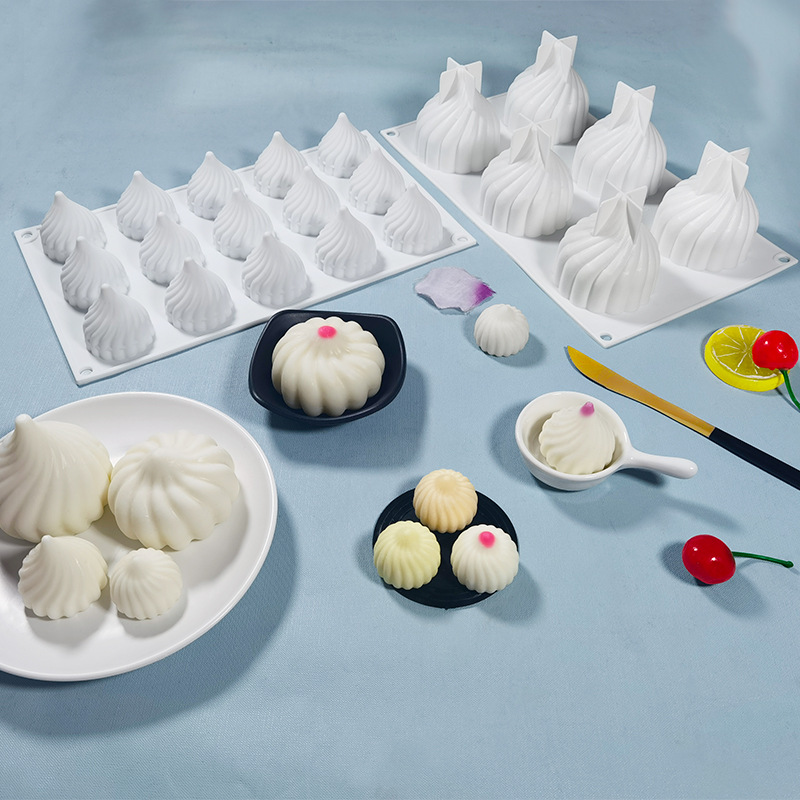 6连15连旋风包子慕斯蛋糕硅胶模具DIY巧克力冰淇淋果冻工具创意磨