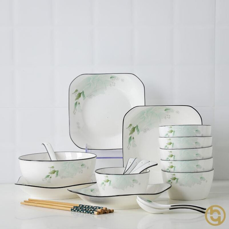 锅碗瓢盆厨房厨具套装碗碟家用饭碗北欧简约陶瓷吃饭欧式创意组合